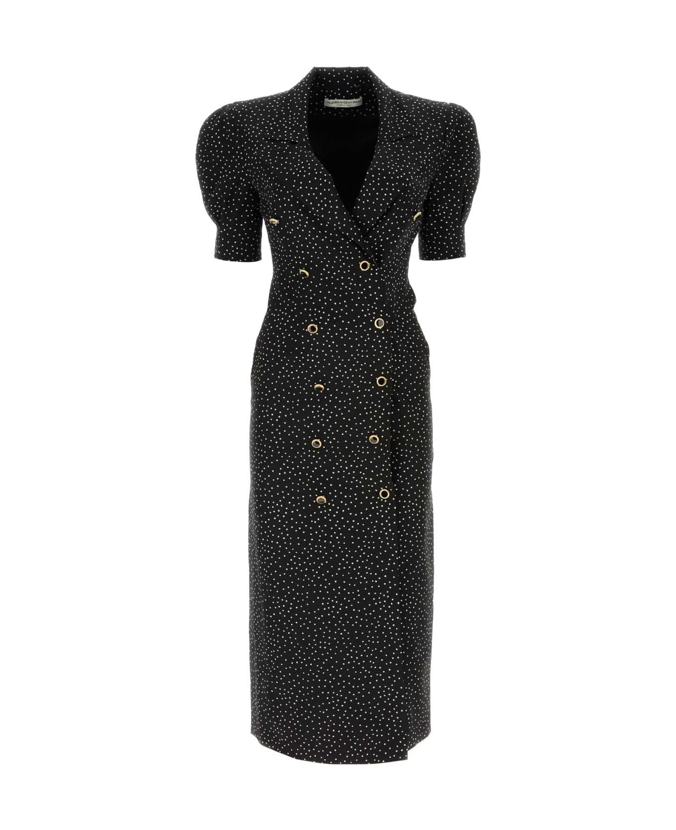 Alessandra Rich Black Silk Dress - BLACKIVORY