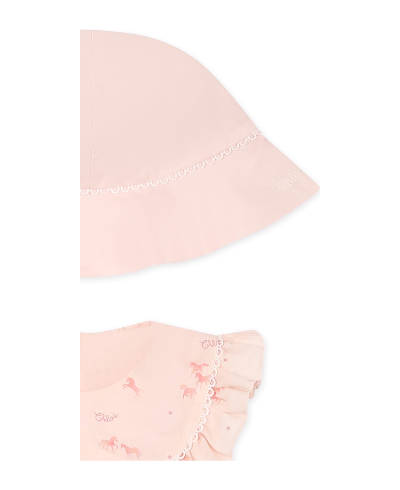 Chloé Pink Newborn Set For Baby Girl With Unicorns - Pink