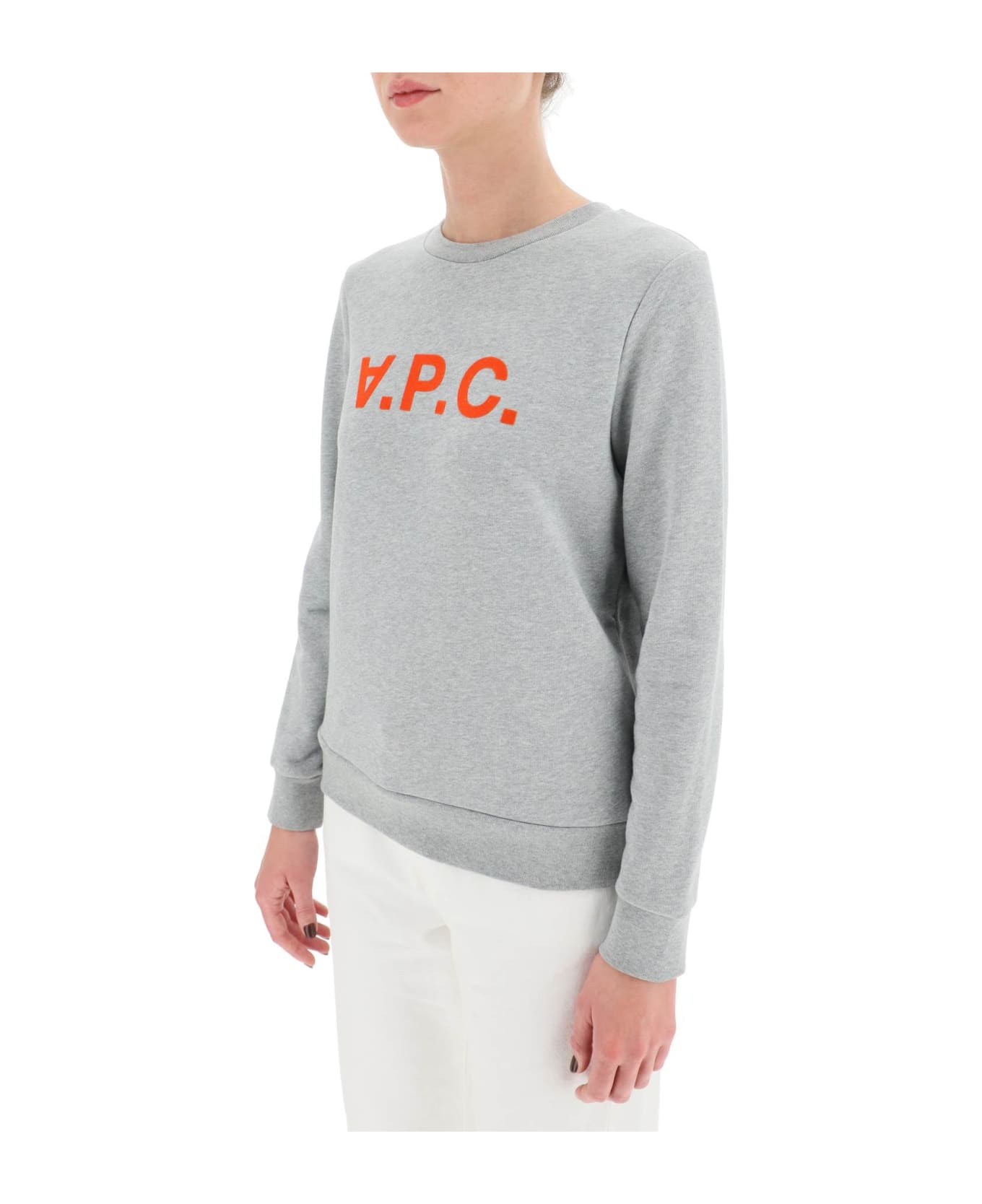 A.P.C. 'sweat Viva' Cotton Sweatshirt - GRIS CHINE VERMILLON (Grey)