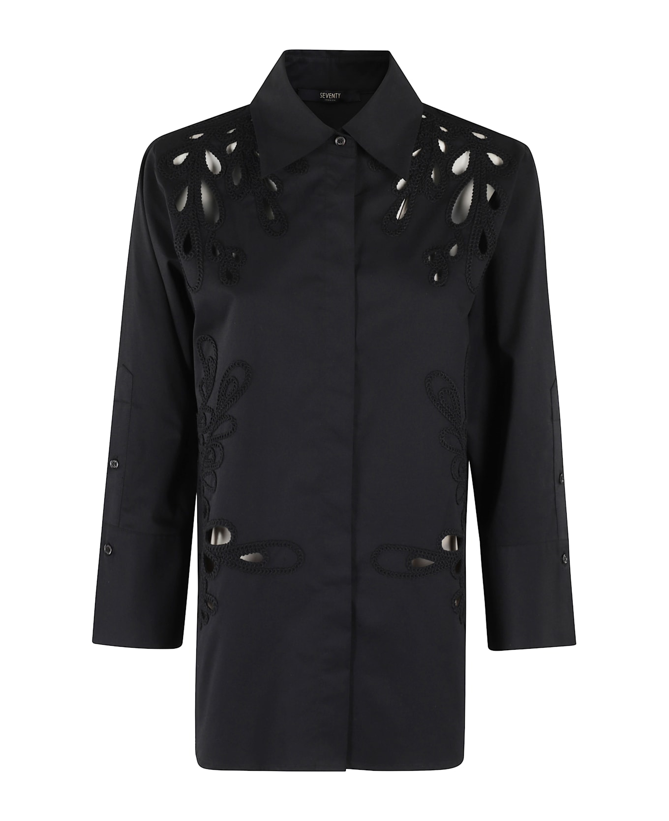 Seventy Camicia Tela Cotone Unito - Nero