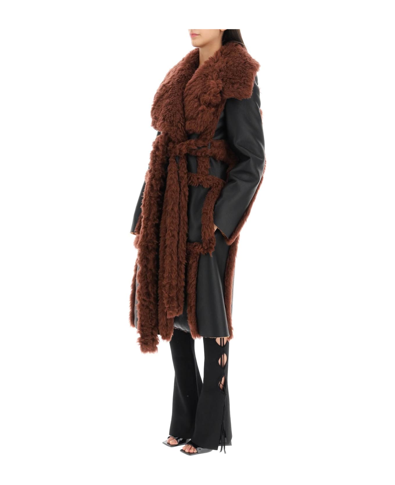 Stella McCartney Alter Mat Coat With Fur-free-fur - BLACK GINGER (Black)