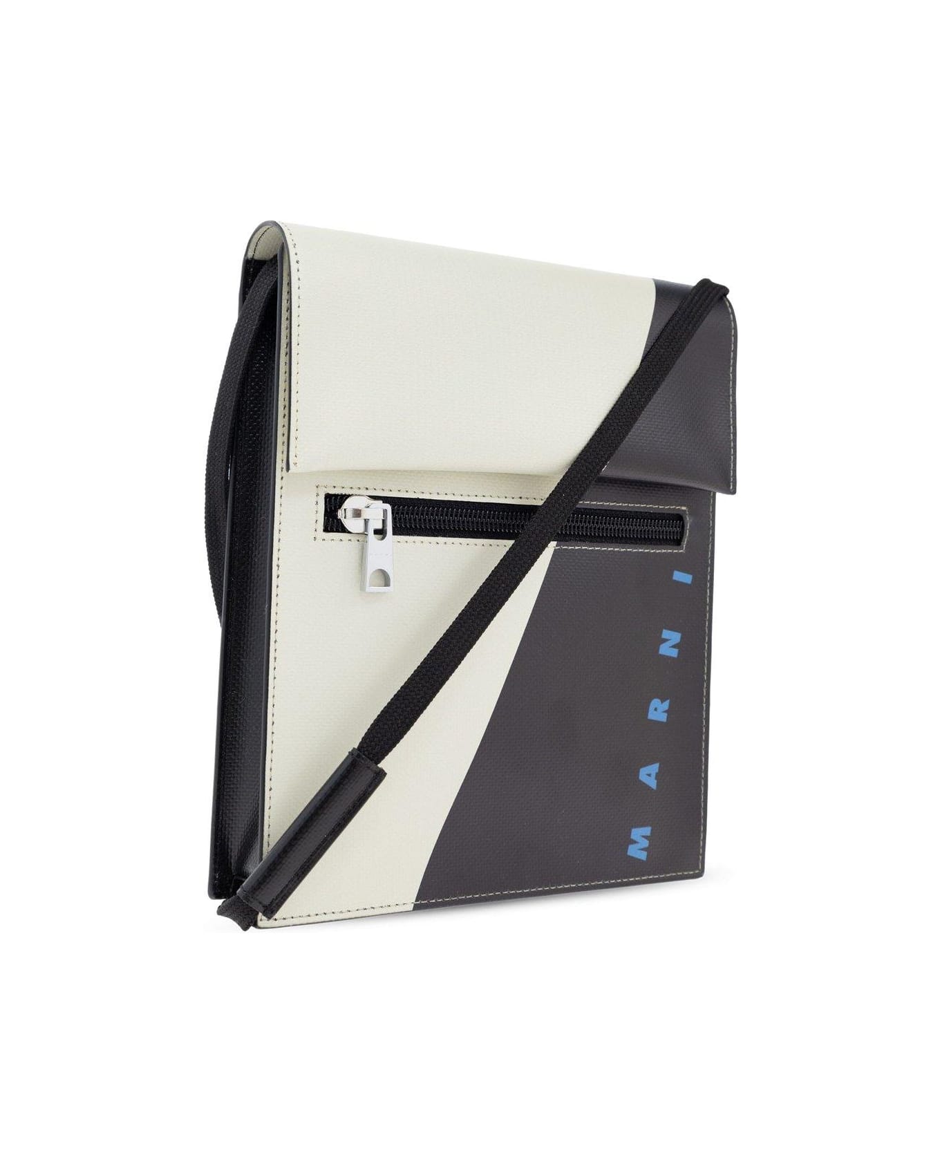 Marni Logo-printed Colour-block Shoulder Bag - MULTICOLOUR