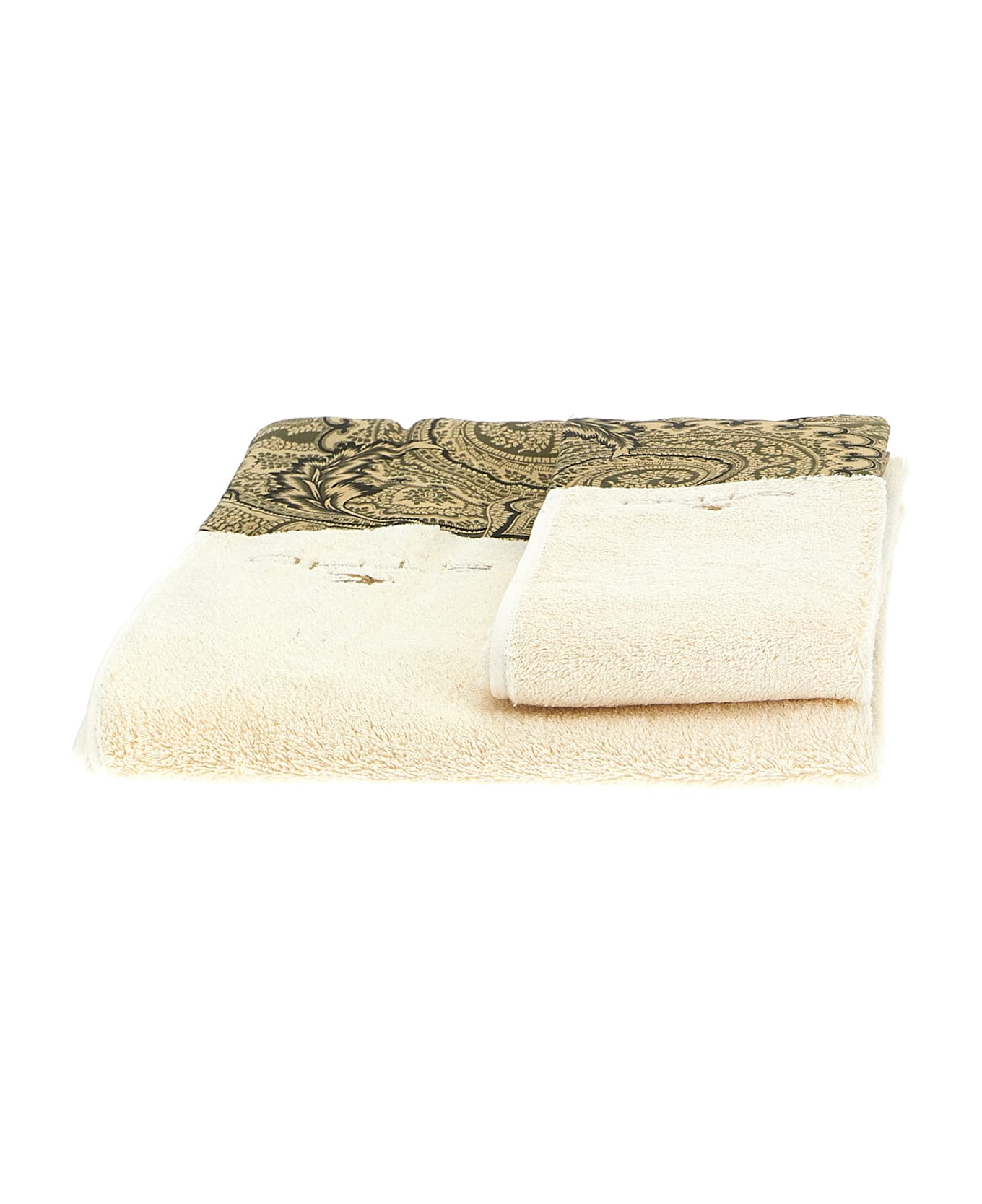 Etro Set Of 2 'bloom' Bath Towels - Green