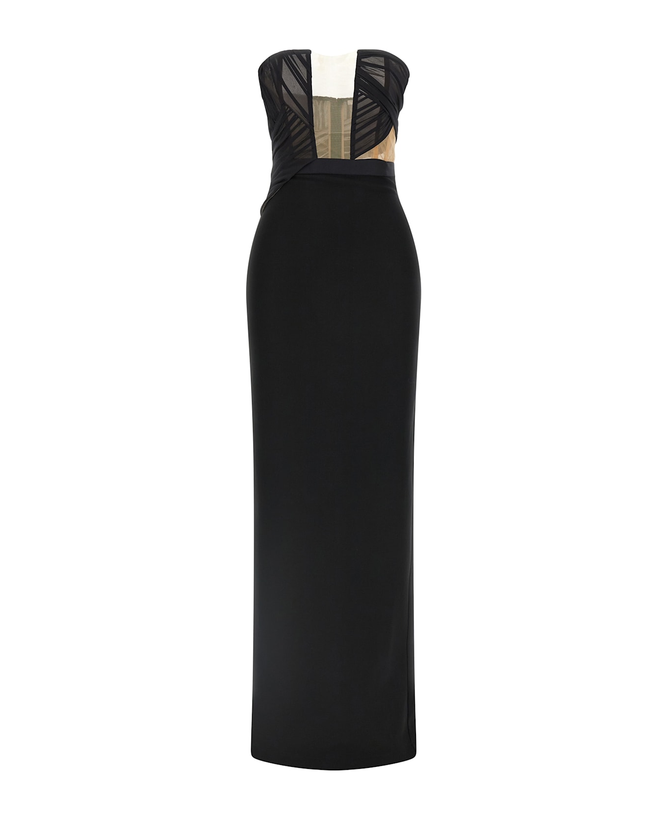 Nensi Dojaka 'corsetted Draped Maxi' Dress - Black  