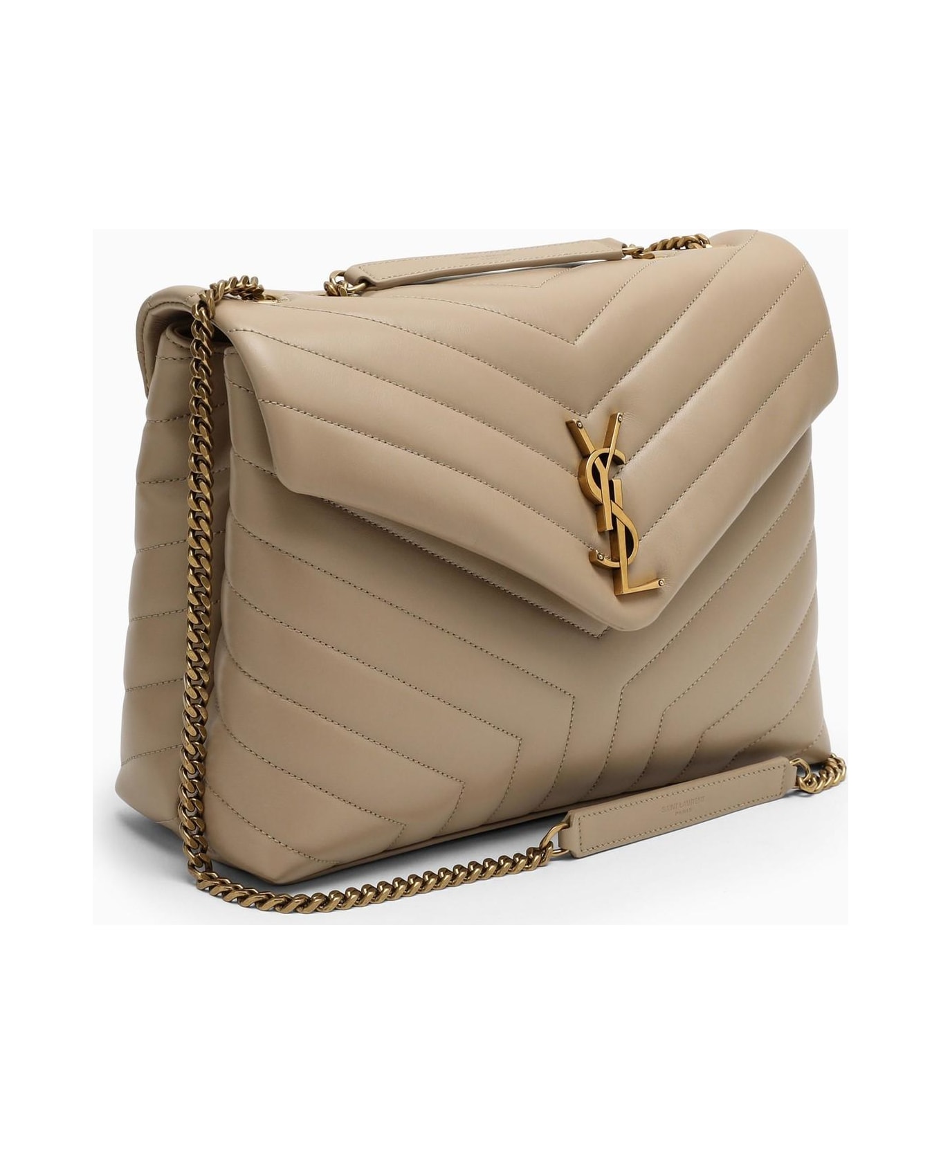 Saint Laurent Beige\/gold Medium Loulou Bag - Beige