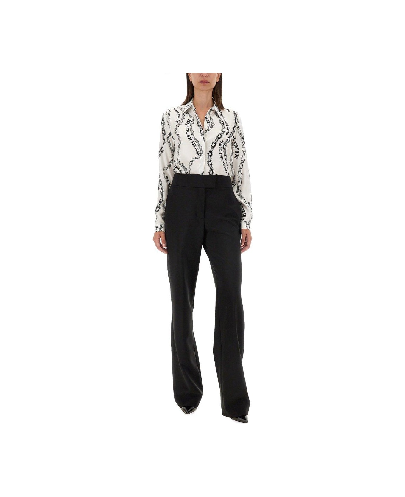 Versace Jeans Couture Chain Couture-print Long-sleeved Shirt - WHITE