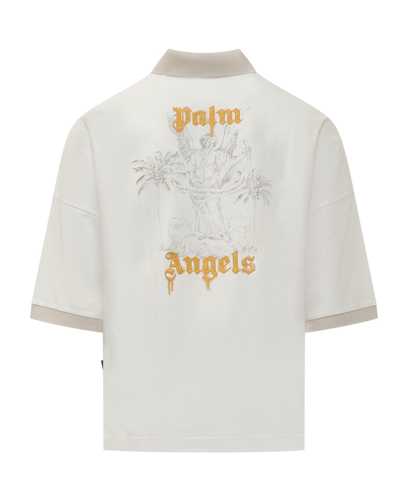 Palm Angels Polo Shirt With Logo - OFF WHITE LIGHT OR