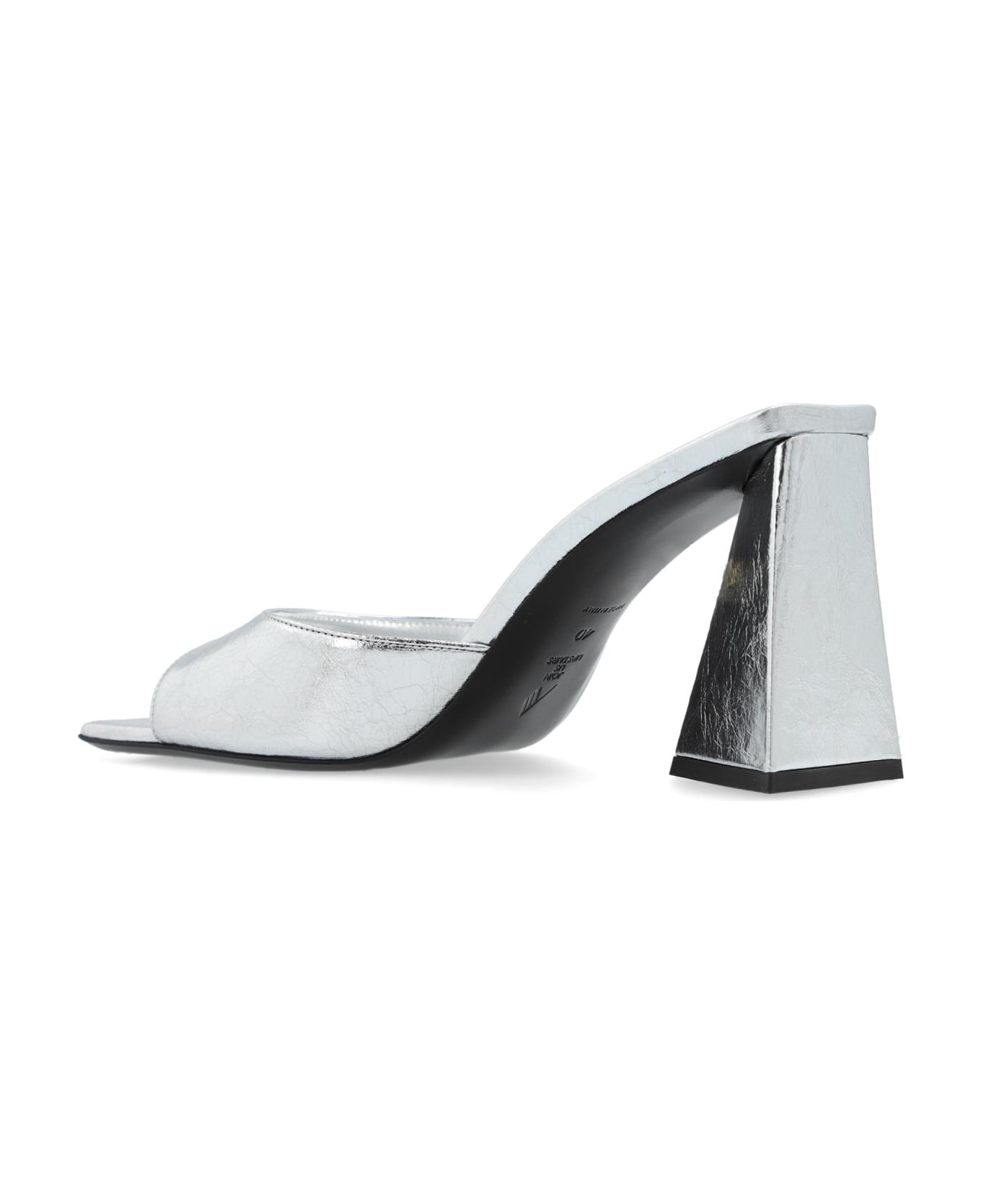 The Attico Heeled Slippers `mini Devon` - Silver