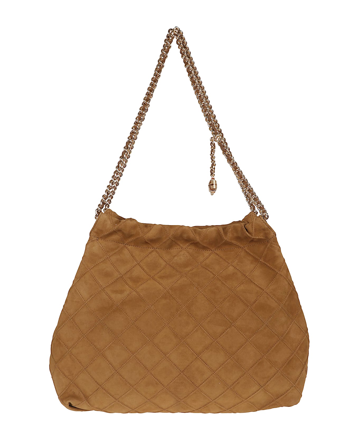Tory Burch Fleming Suede Hobo Bag - Chicory Brown