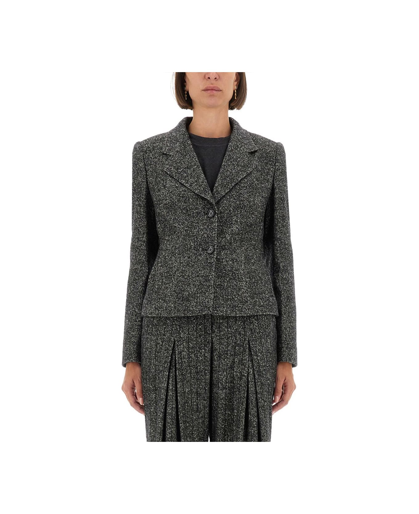 Dolce 
Gabbana Single-breasted Jacket In Wool Blend Dot - GREY