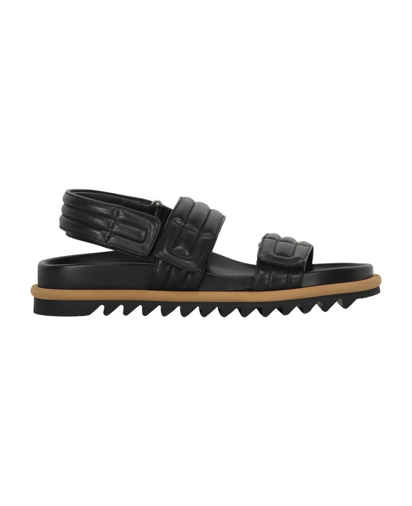 Dries Van Noten Leather And Rubber Slides - black
