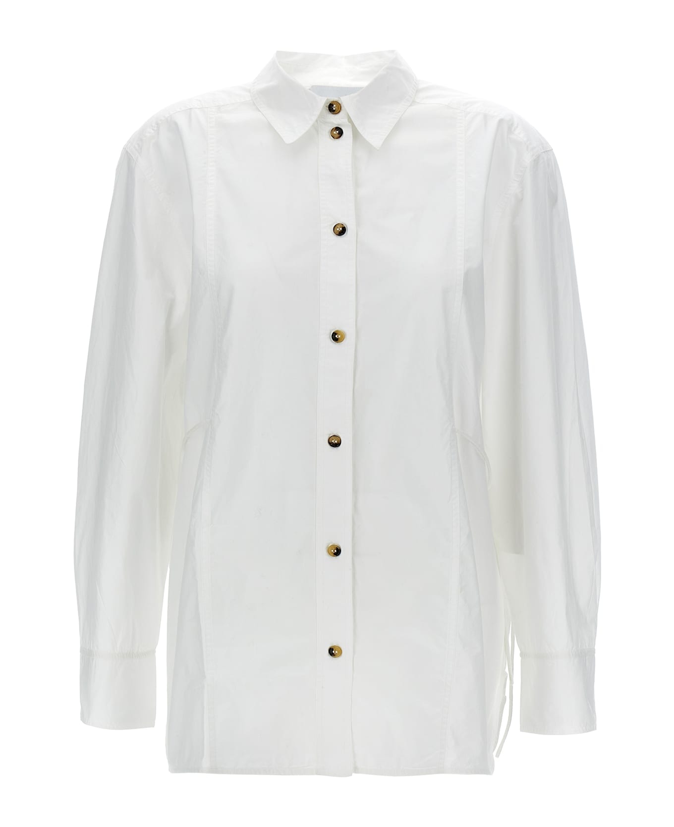Ganni Lace-up Shirt - White