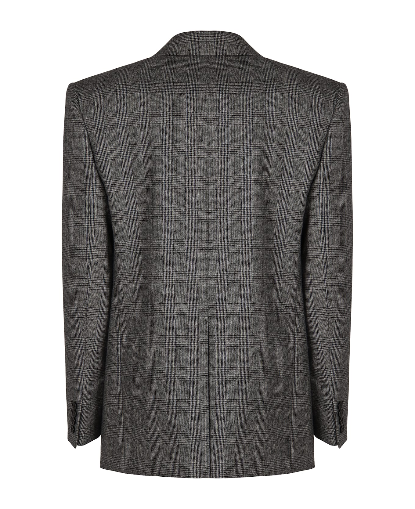 Saint Laurent Flannel Jacket Made Of Wool In Prince Of Wales - grey