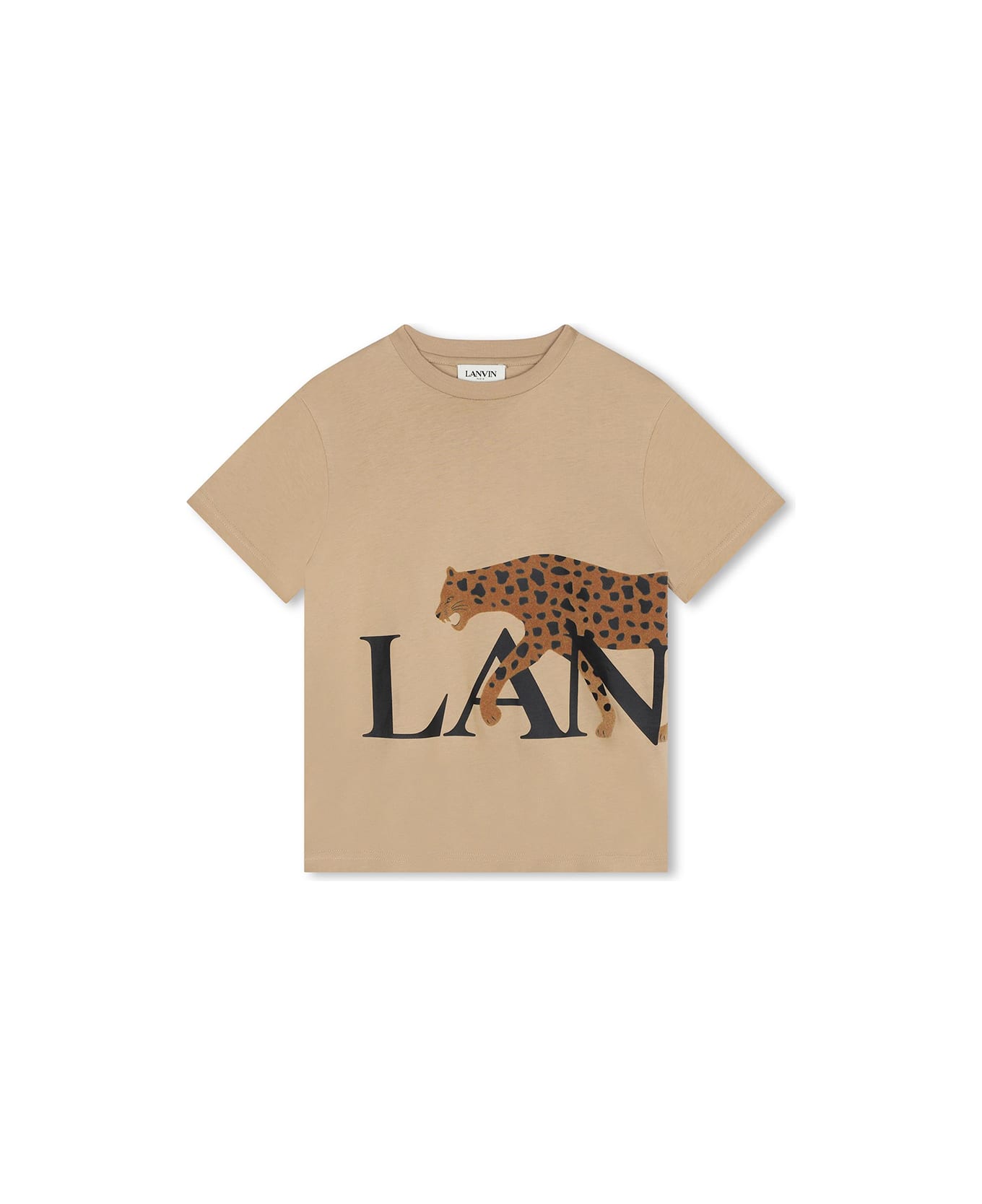 Lanvin Beige T-shirt With Jaguar Print And Lanvin Logo - Beige