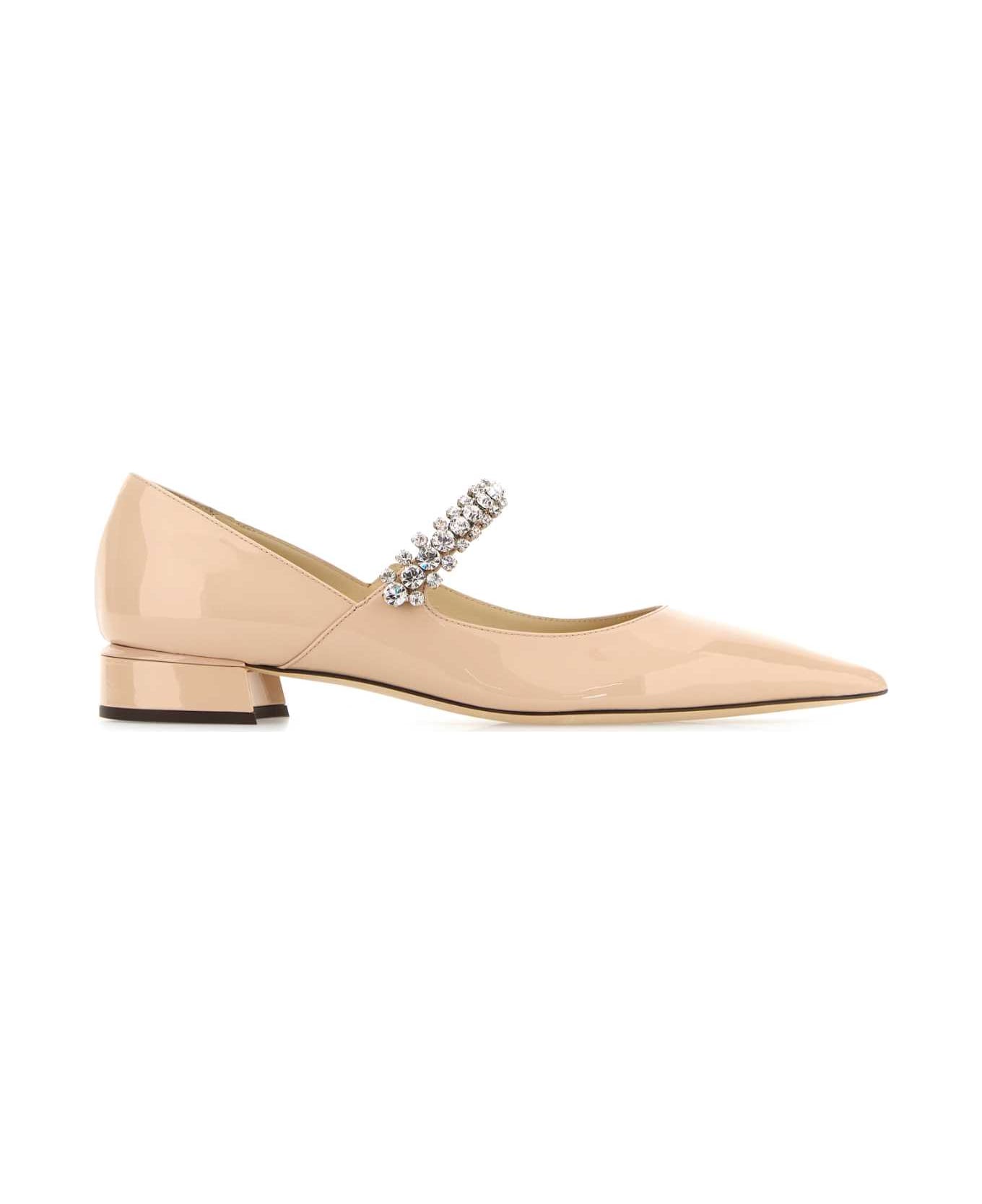 Jimmy Choo Powder Pink Leather Bing Ballerinas - MACARON