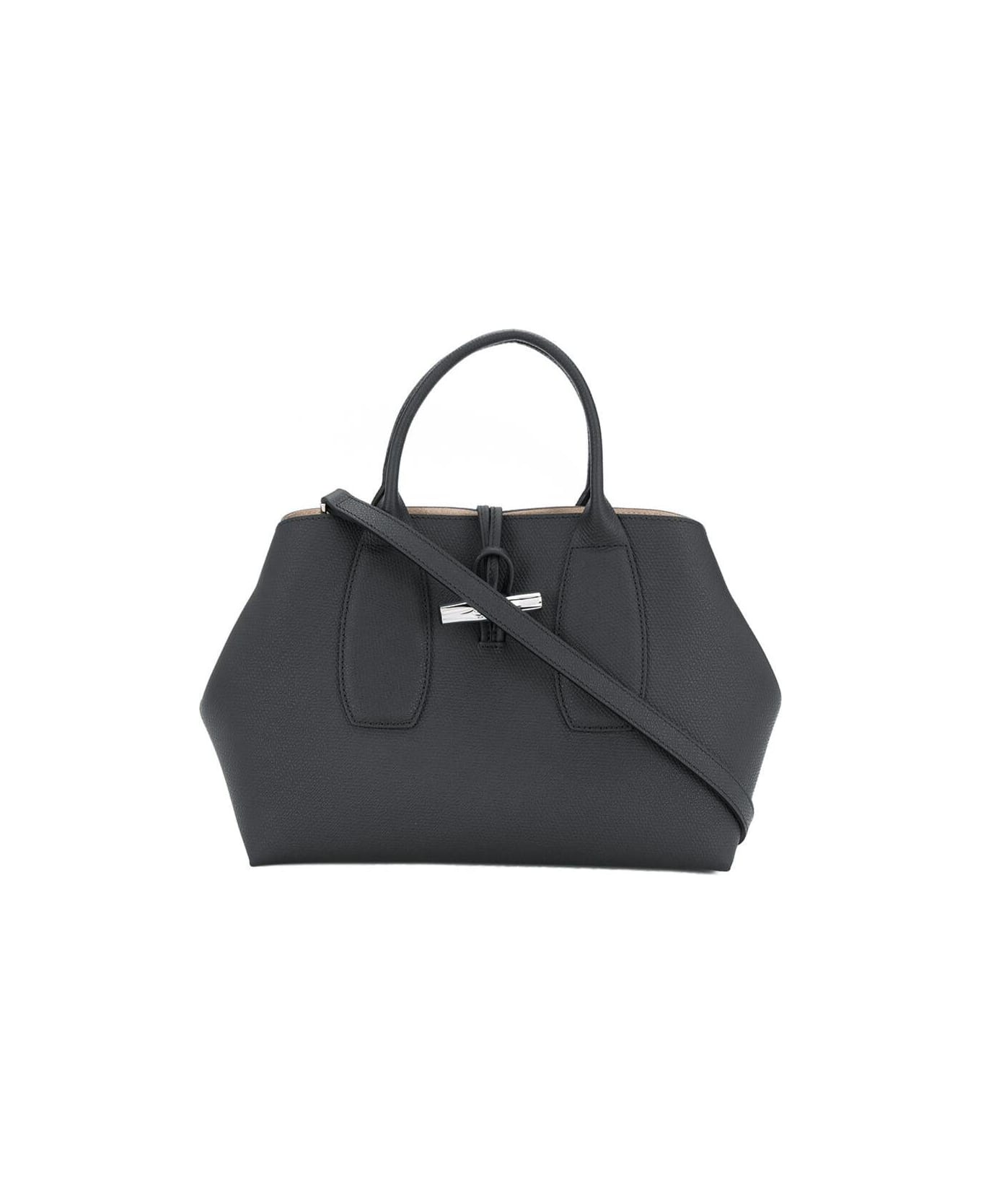 Longchamp Roseau Handbag M - BLACK トートバッグ