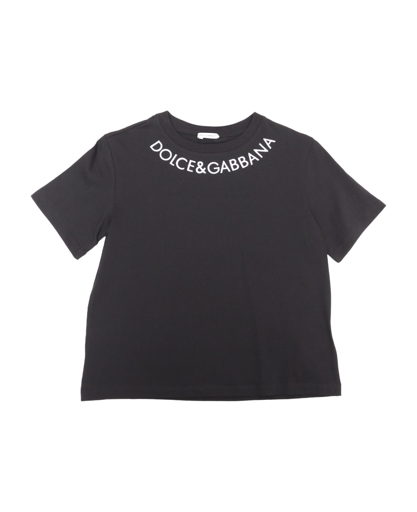 Dolce & Gabbana Black T-shirt With Logo - BLACK