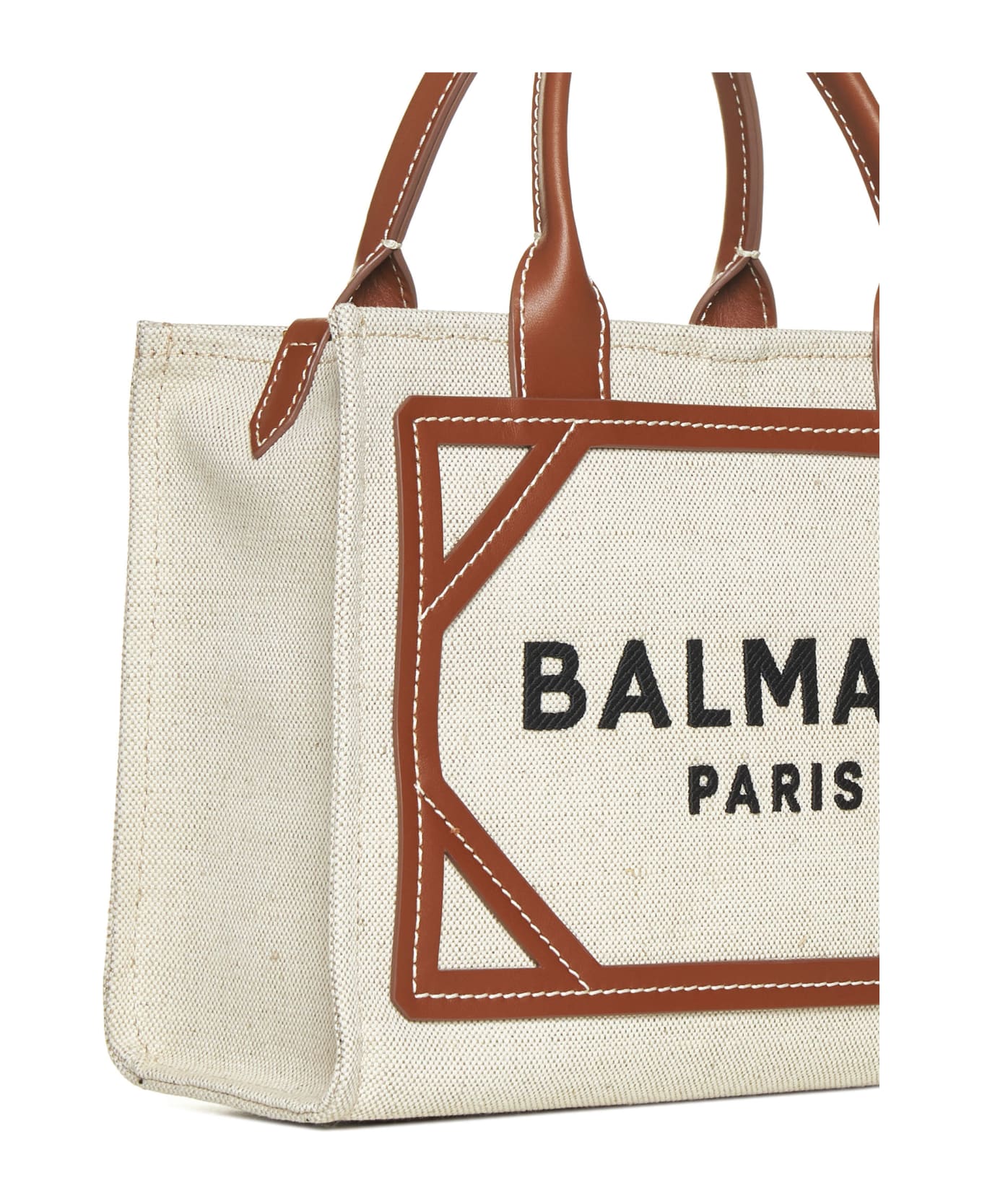 Balmain B-army Small Shopper Bag - Cream トートバッグ