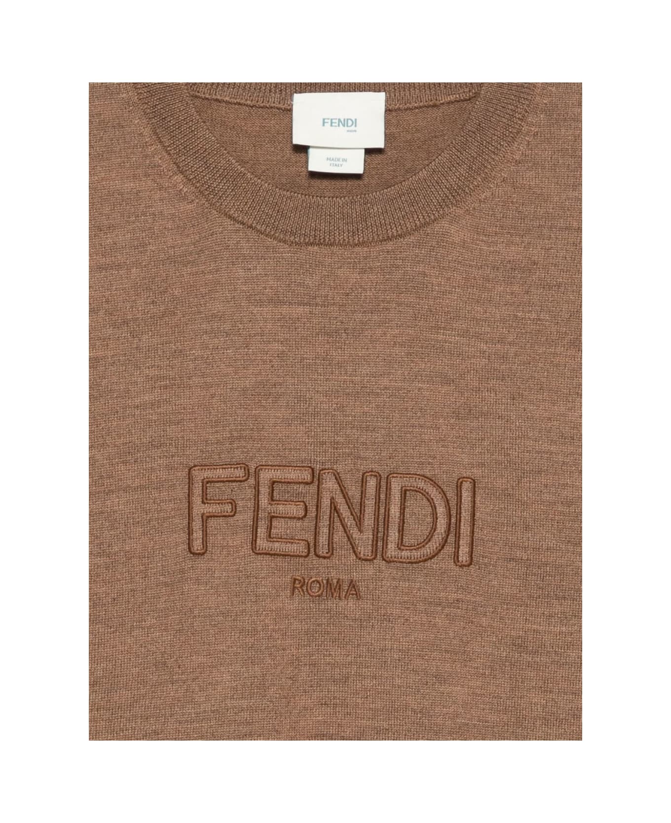 Fendi Kids Embroidered Sweater - Beige