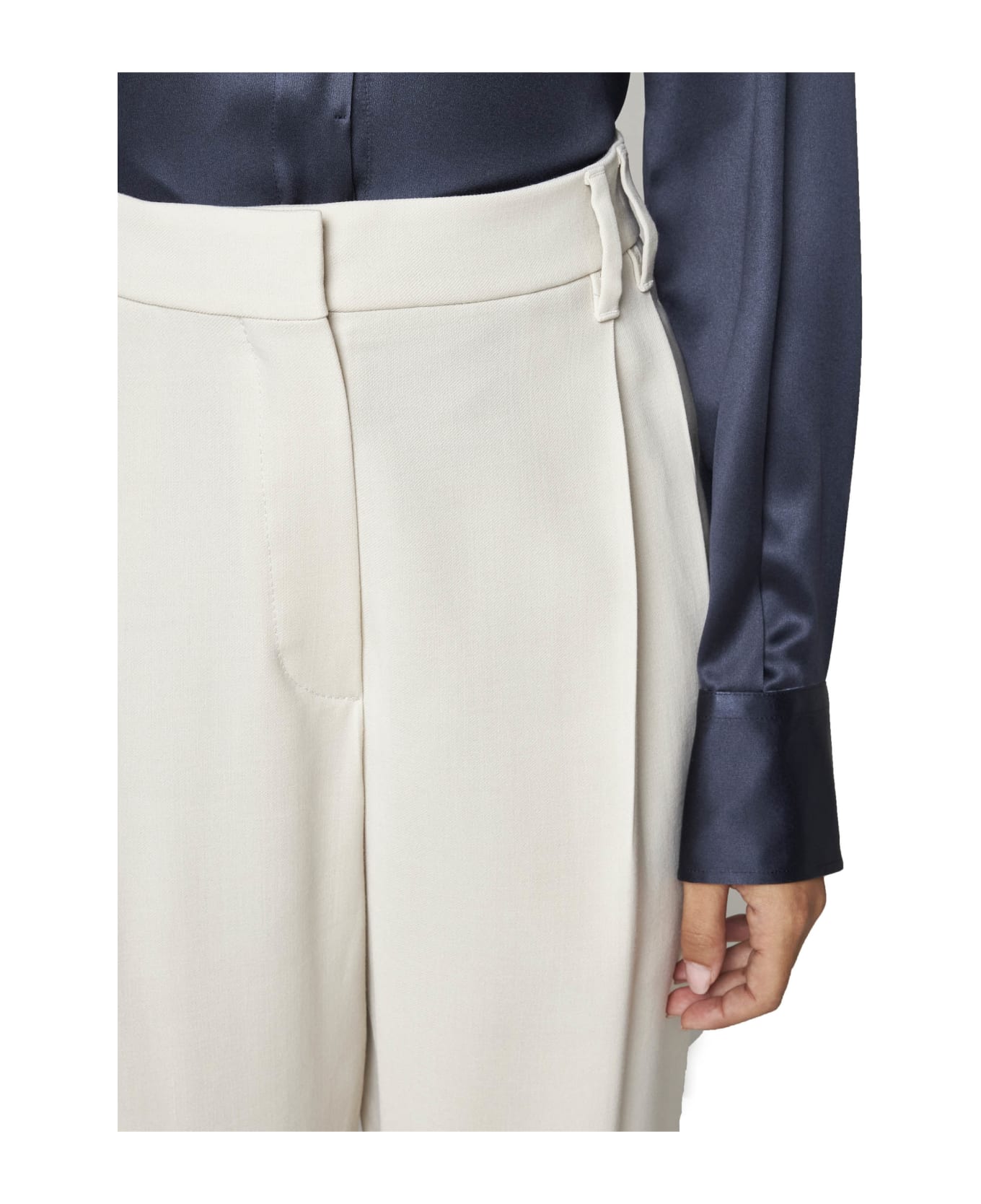 Brunello Cucinelli Sartorial Pants With Pence And Monile Detail - LATTE