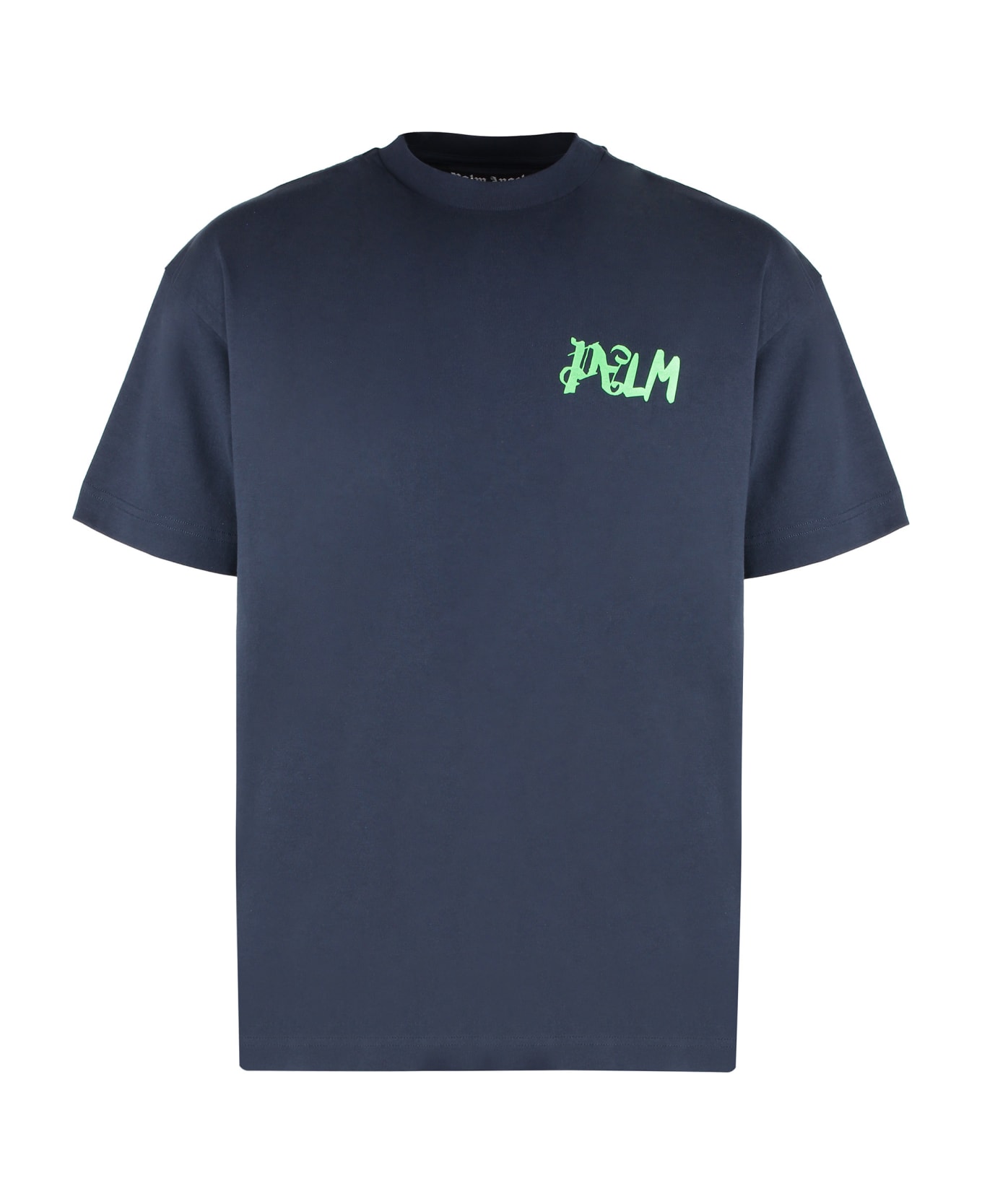 Palm Angels Cotton Crew-neck T-shirt - blue シャツ