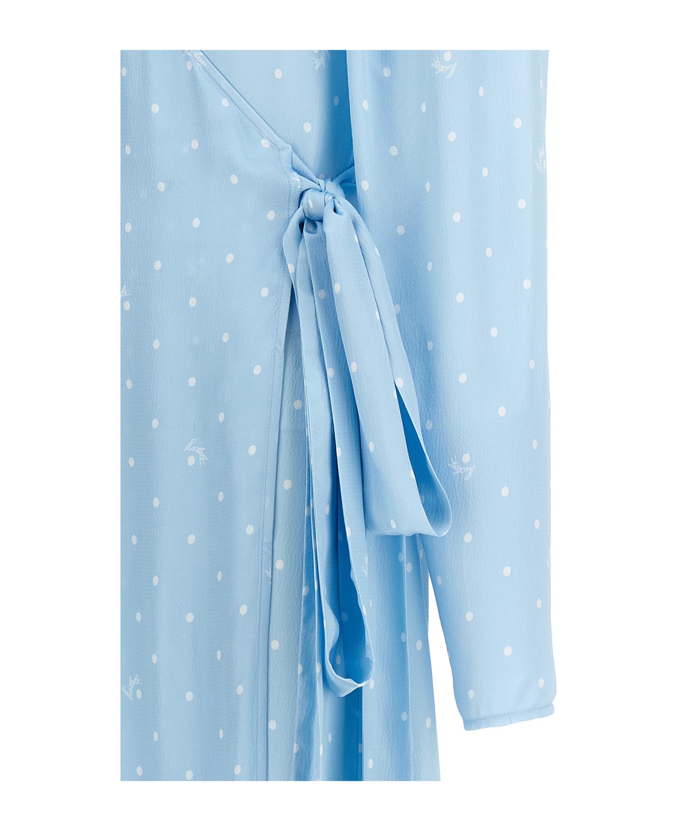 Rotate by Birger Christensen Midi Wrap Dress - Light Blue