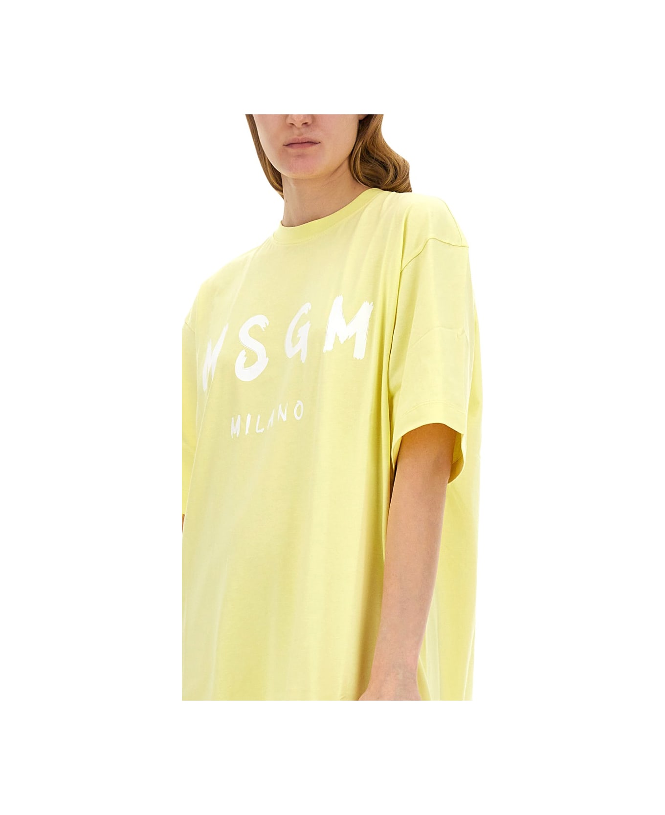 MSGM T-shirt Dress - YELLOW ワンピース＆ドレス