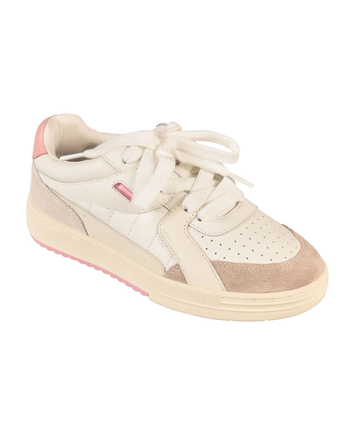 Palm Angels Multicolor Leather Palm University Sneakers - White/Pink