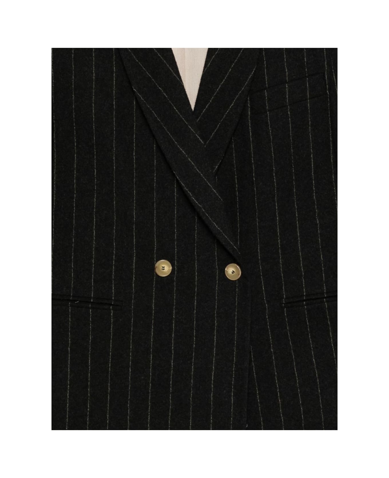 Alysi Wool Double-breasted Jacket - Black