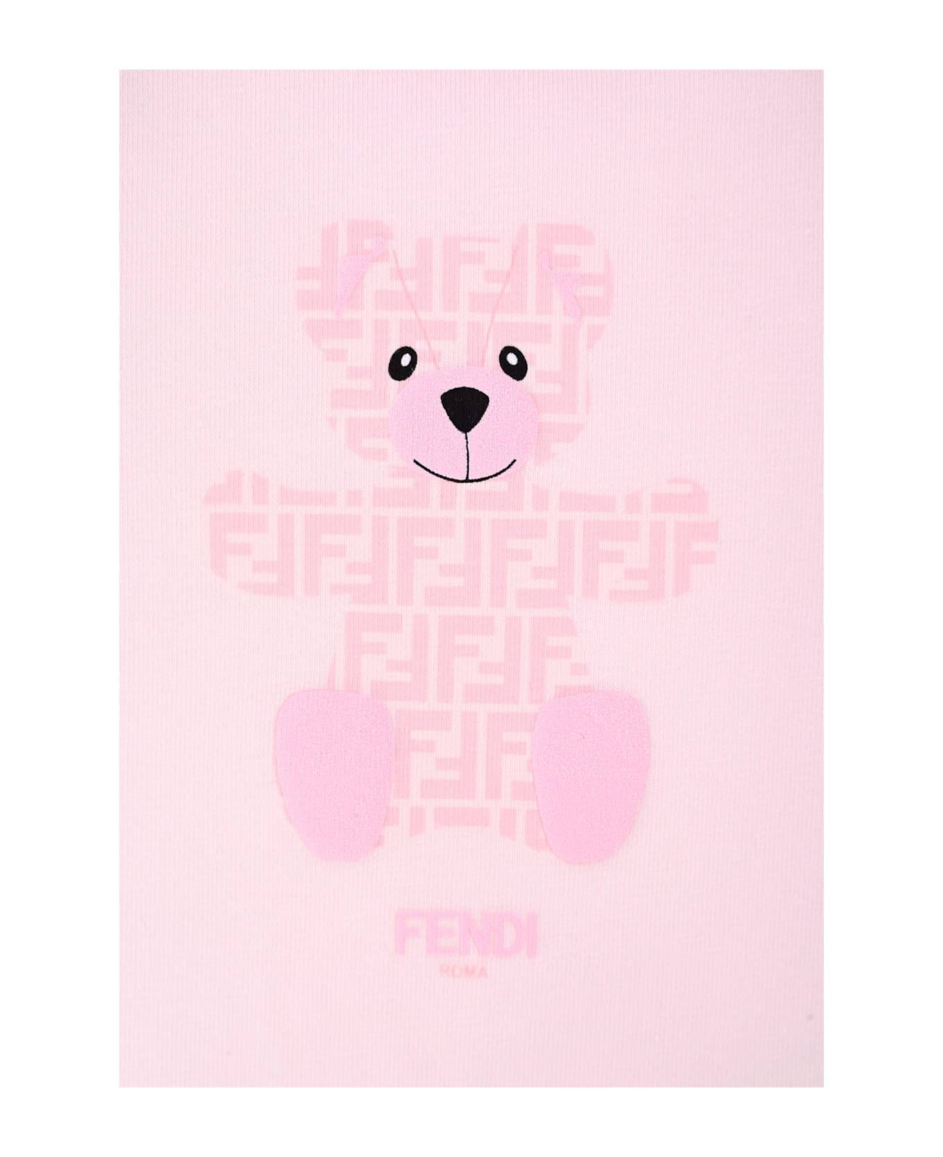 Fendi Pink Birth Set For Baby Girl With Teddy Bear - Pink