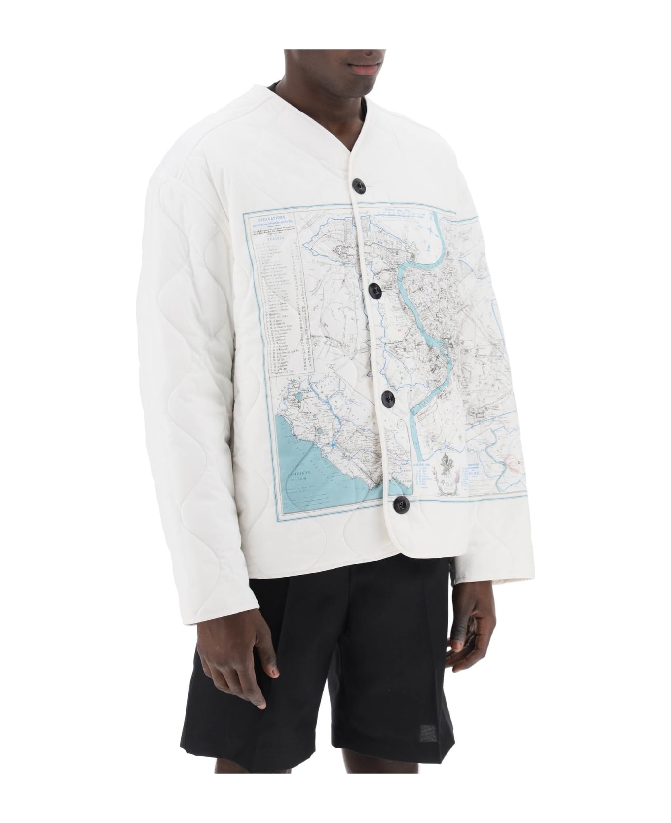 OAMC Combat Liner Printed Quilted Jacket - OFF WHITE (White) ジャケット