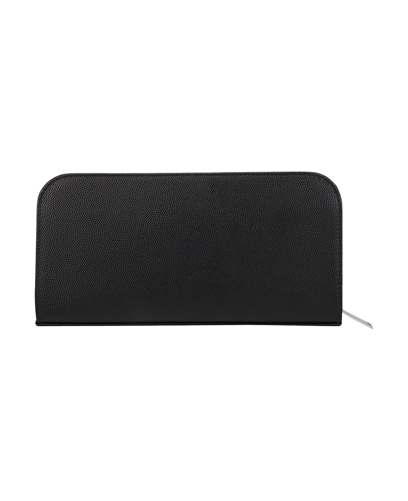 Saint Laurent Black Leather Wallet - Nero