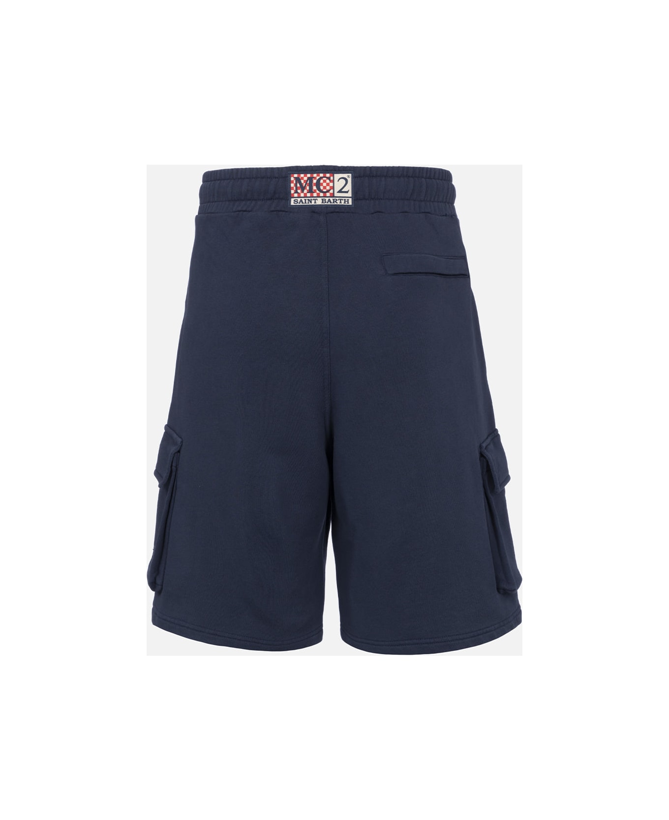 MC2 Saint Barth Man Navy Blue Cargo Short Pants Cargy - BLUE