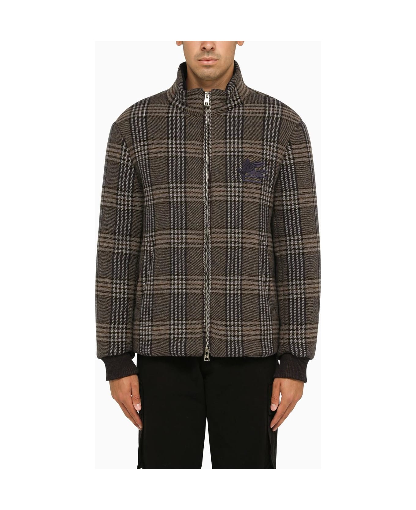 Etro Checked Wool Padded Jacket - C