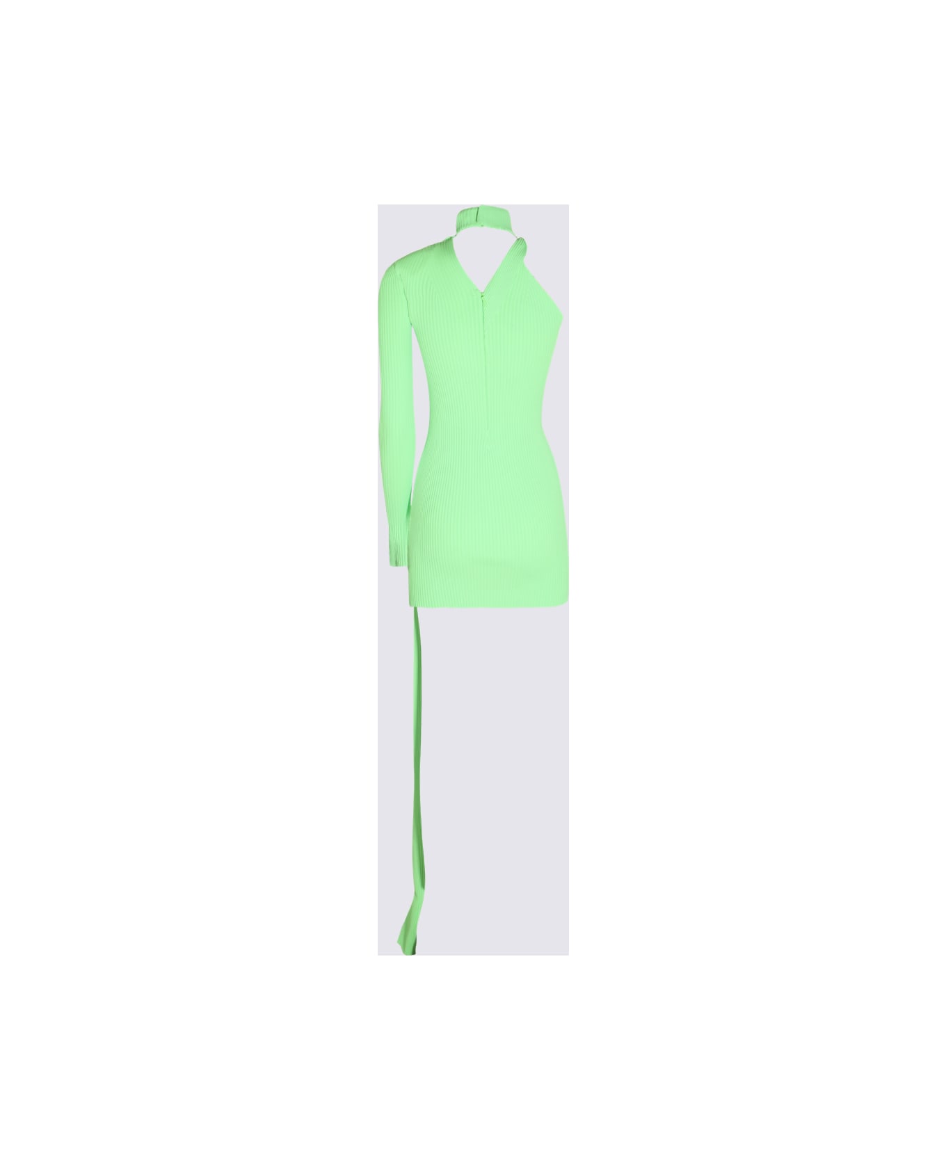 David Koma Green Neon Asymmetric Mini Dress