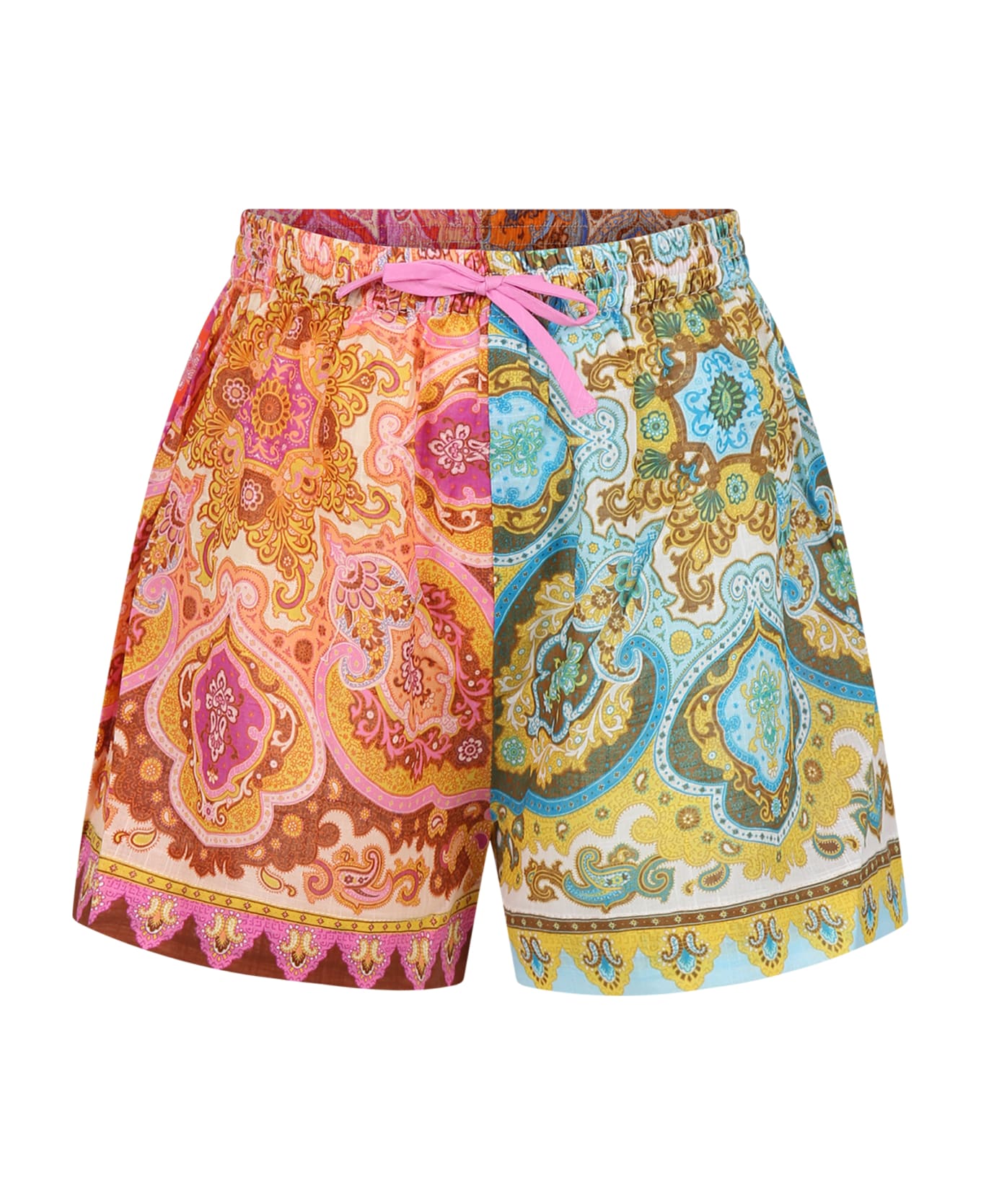 Zimmermann Multicolor Shorts For Girl With Print - Multicolor ボトムス