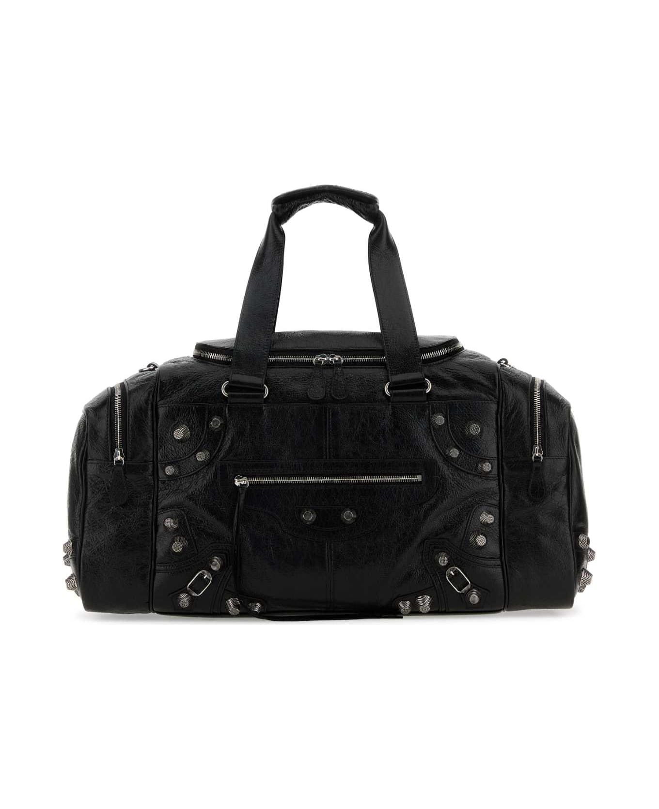 Balenciaga Black Leather Le Cagole Travel Bag - Black