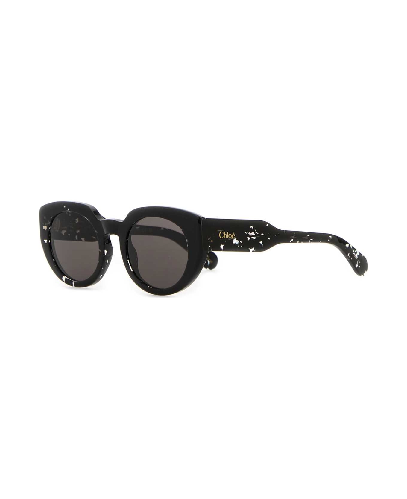 Chloé Black Acetate Gayia Sunglasses - BLACK-BLACK-GREY