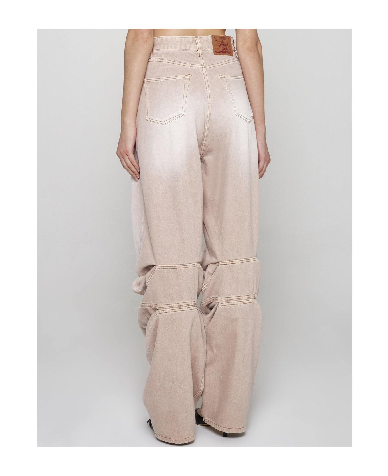 Y/Project Draped Cuff Jeans - Pink