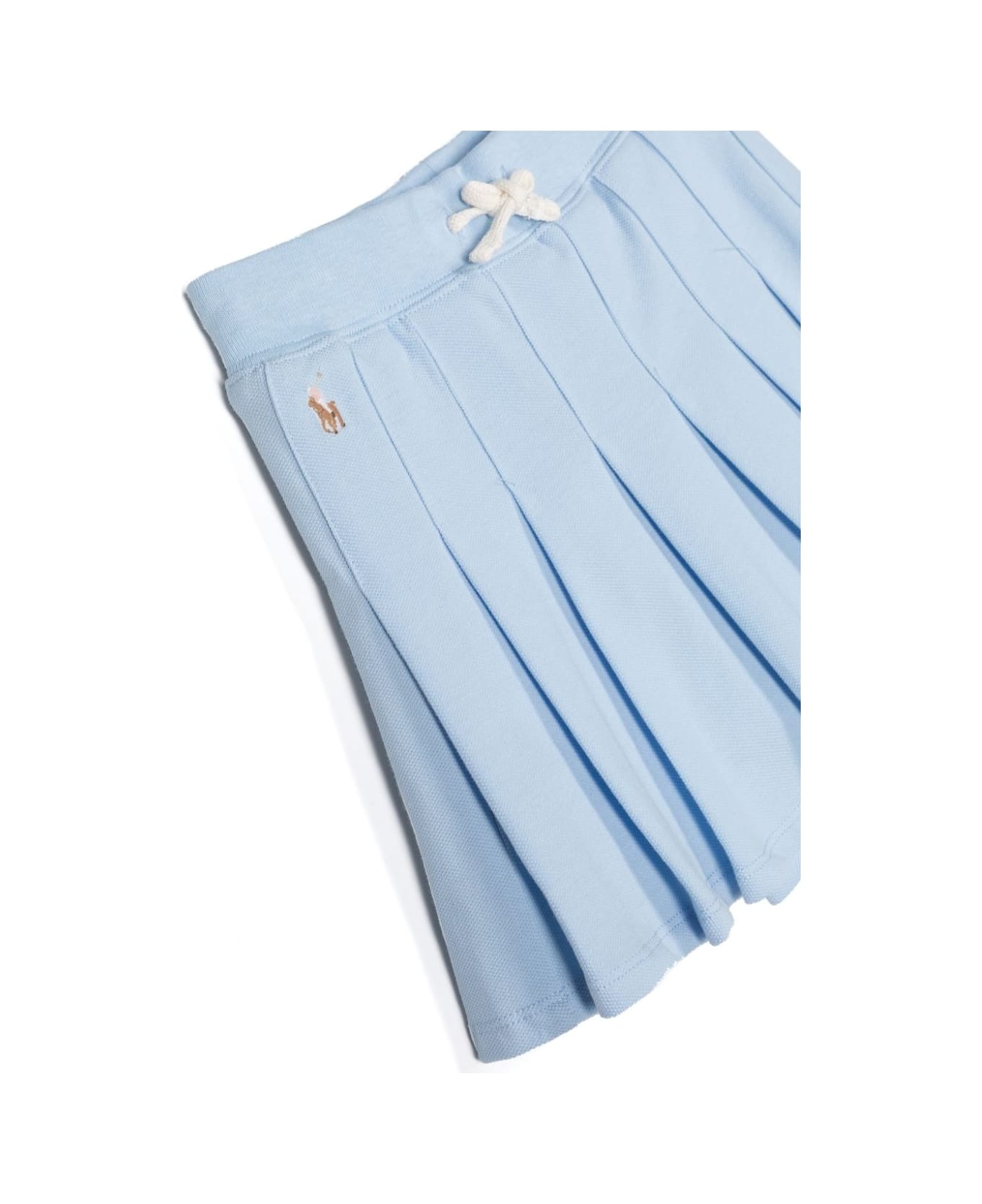 Ralph Lauren Light Blue Pleated Mini Skirt With Drawstring - Blue ボトムス