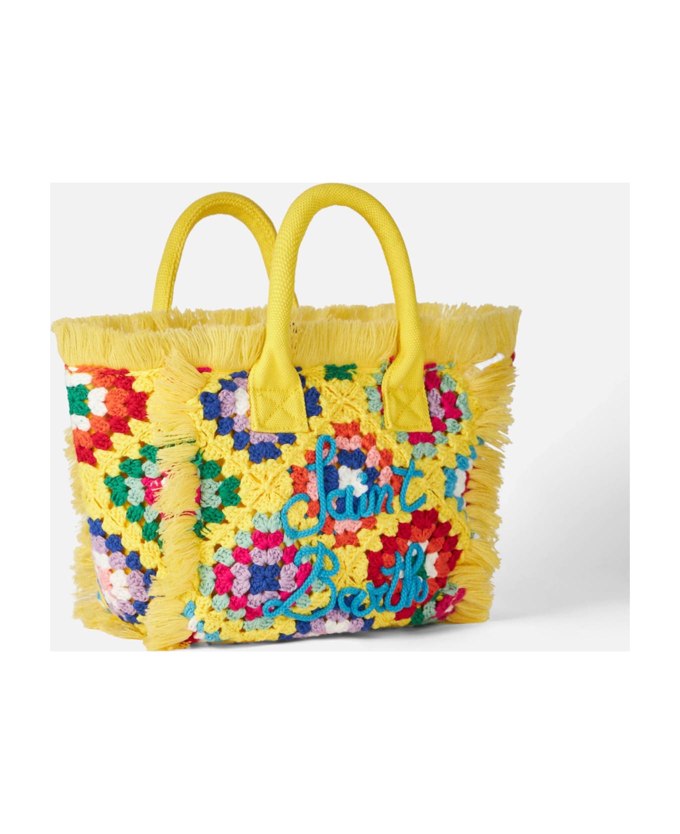MC2 Saint Barth Colette Crochet Handbag With Fringes - YELLOW