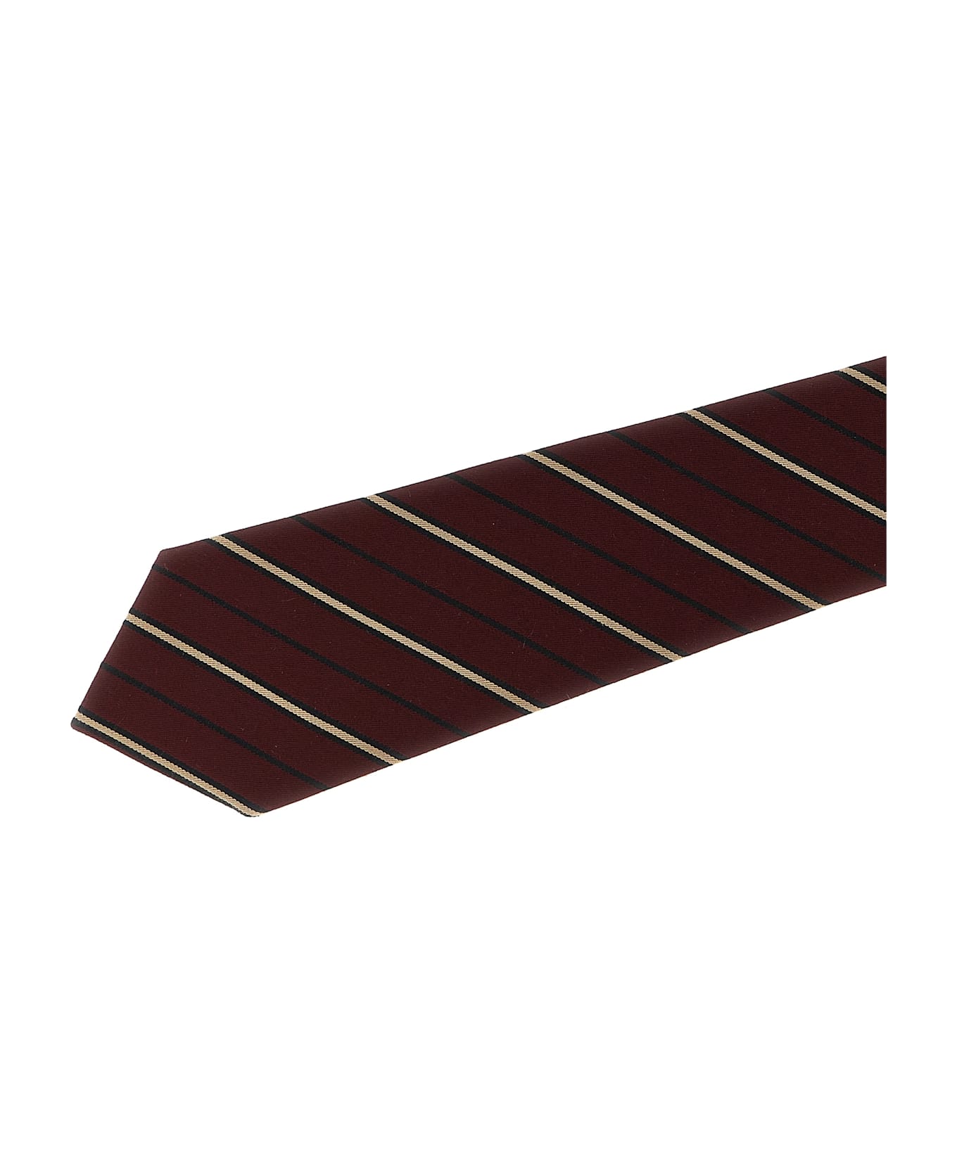 Saint Laurent Striped Tie - Bordeaux