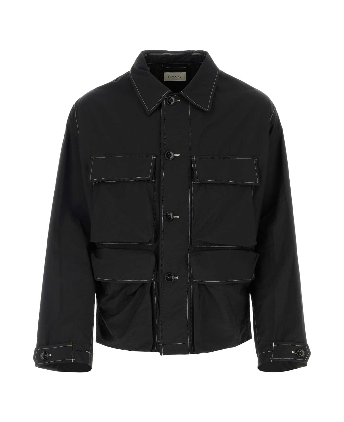 Lemaire Black Cotton Blend Jacket - BLACK