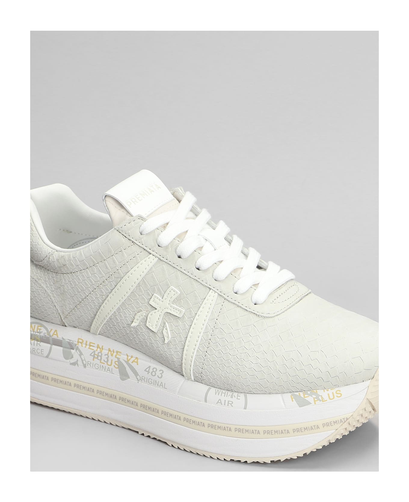 Premiata Beth Sneakers In White Leather - white