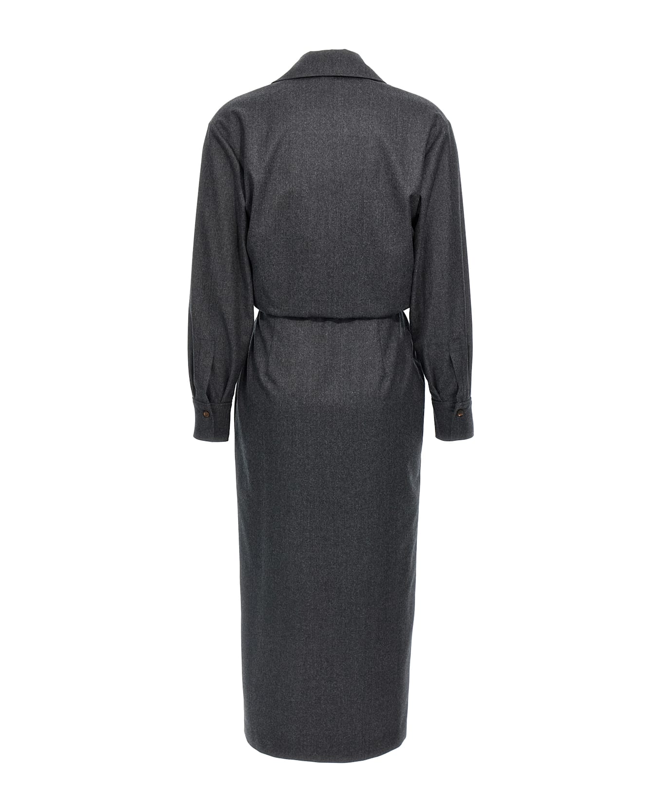 Brunello Cucinelli Wallet Chemisier Dress - Gray