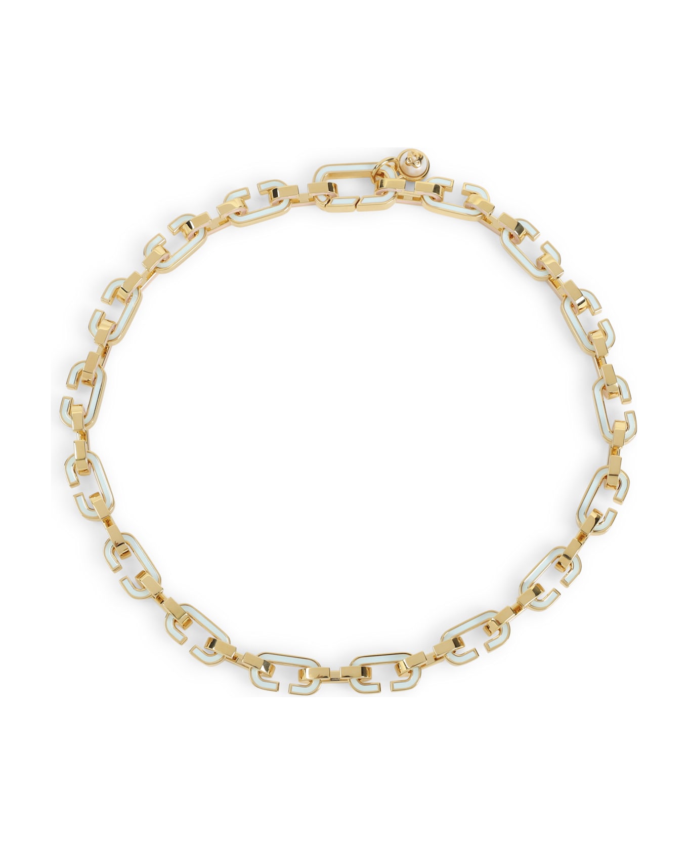 Casablanca Enamel C Link Necklace - Gold Pink Blue