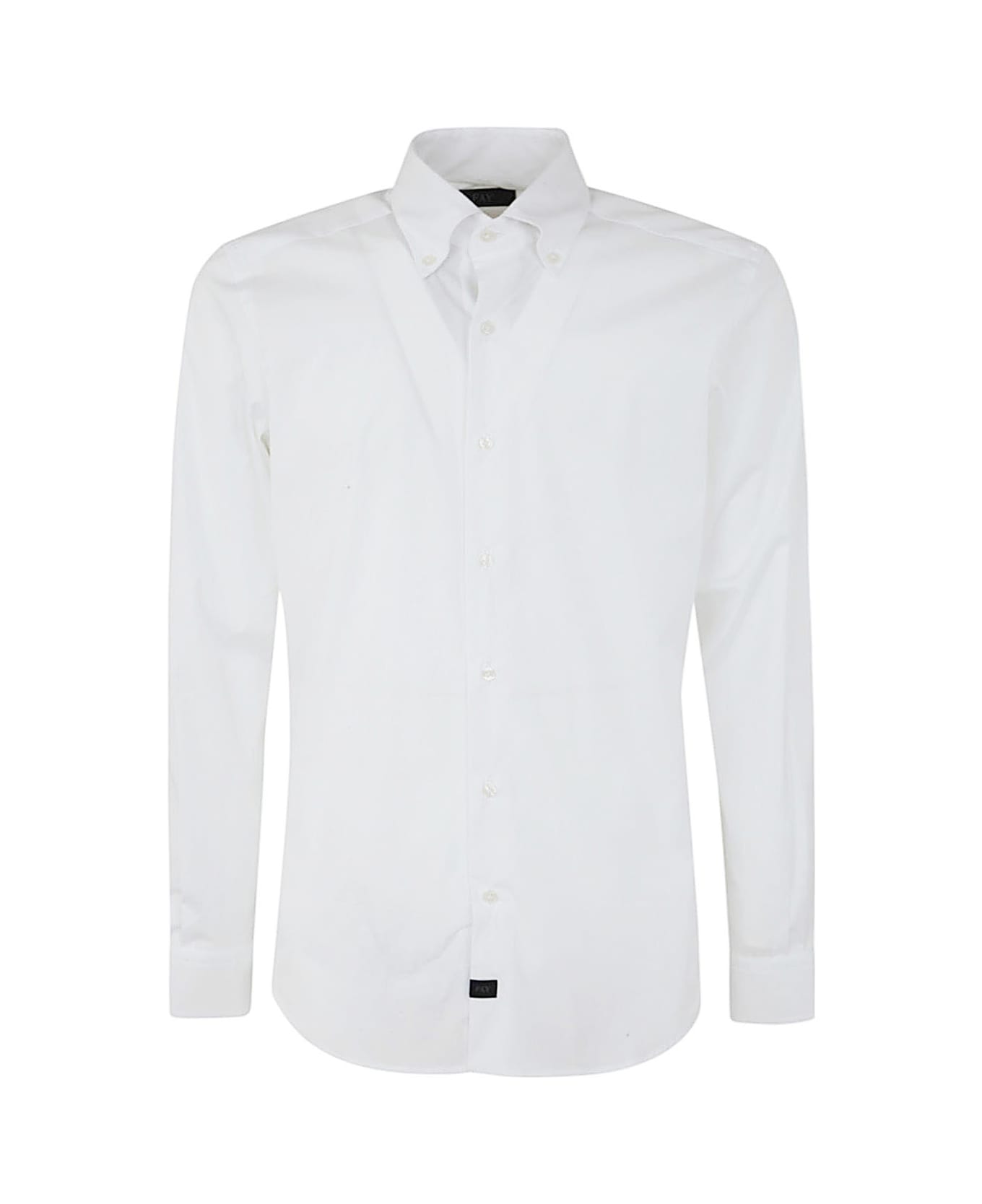 Fay New Button Down Stretch Popeline Shirt - White