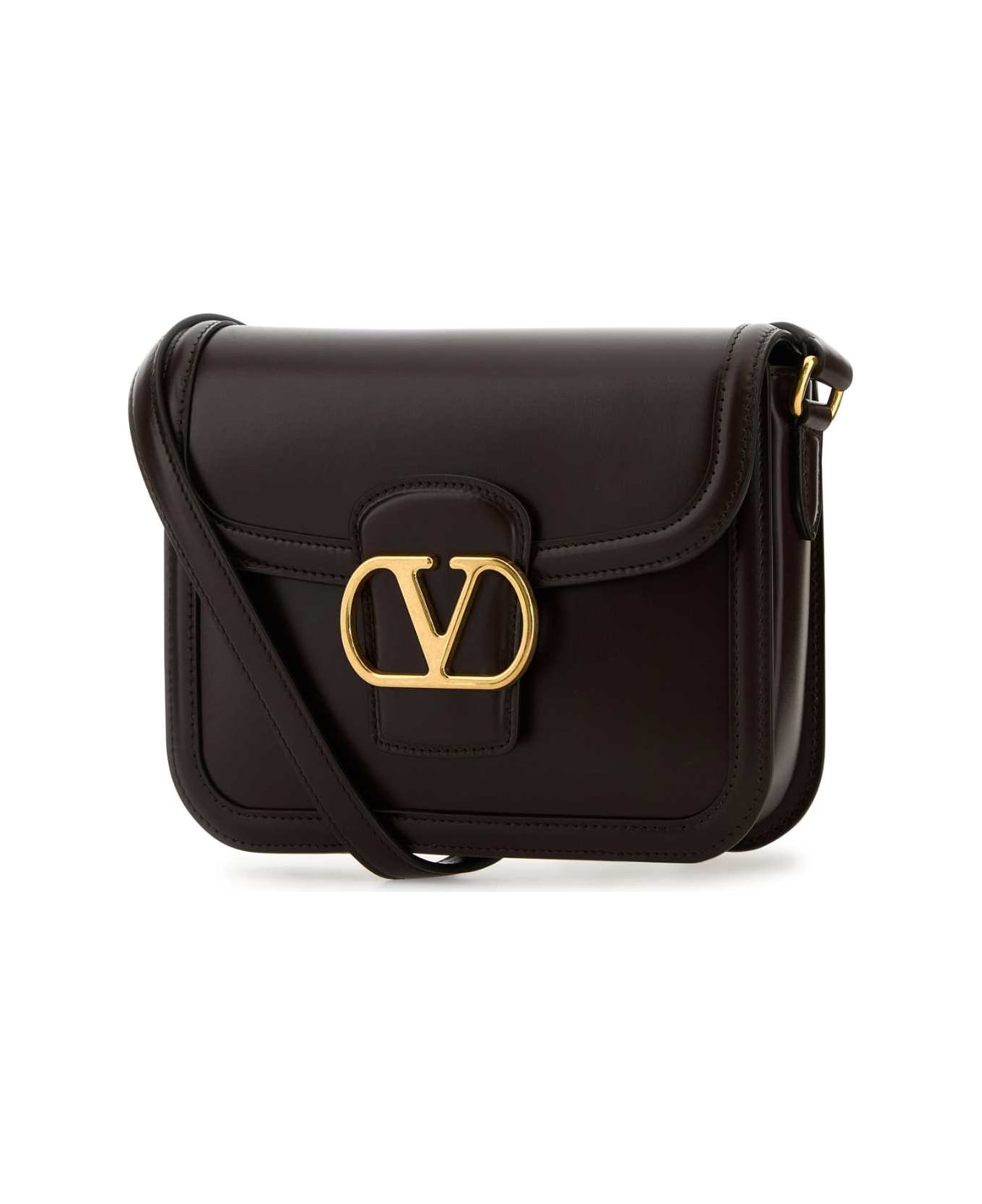 Valentino Garavani Dark Brown Leather 9to5 Shoulder Bag - OAKBROWN