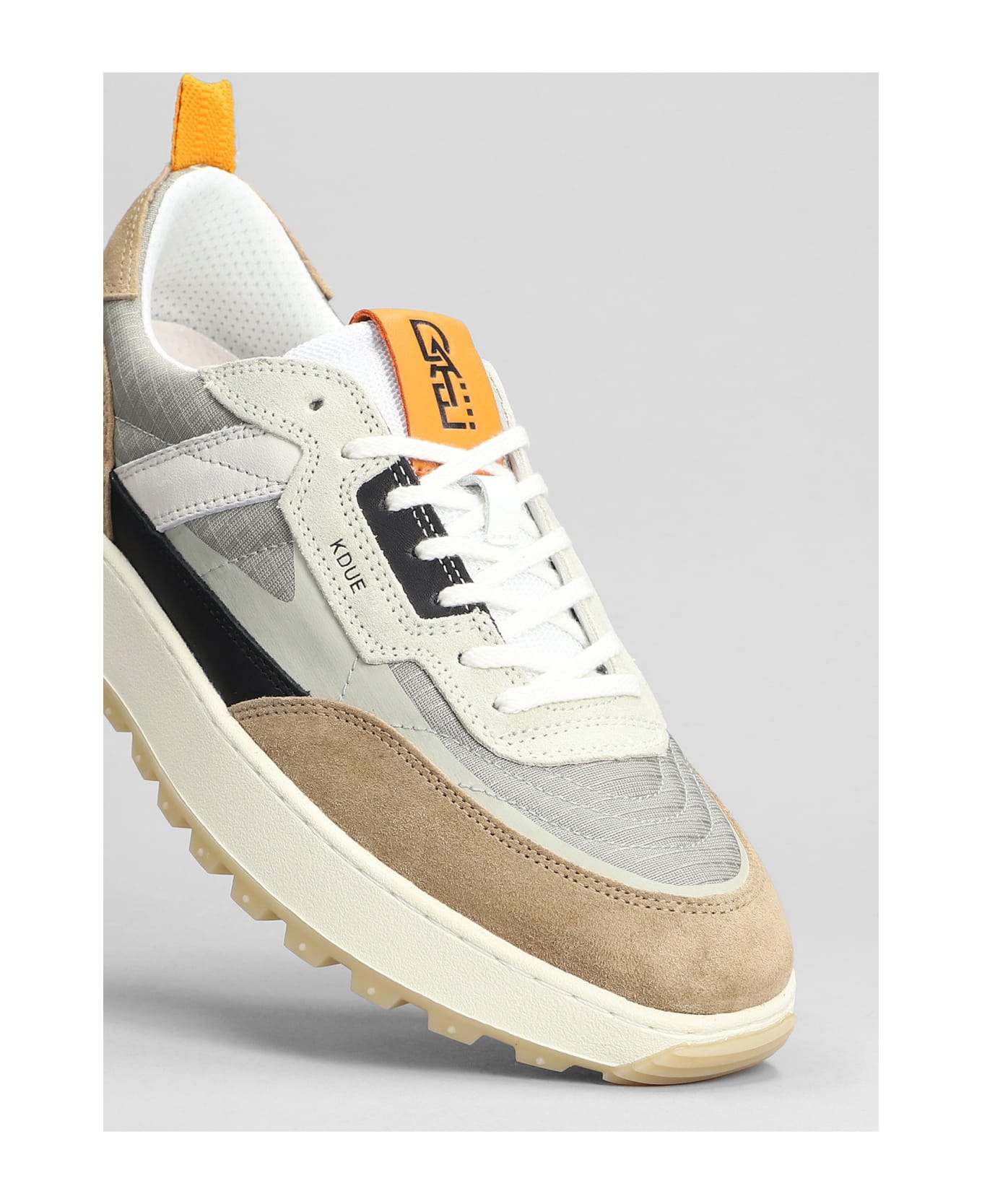 D.A.T.E. Kdue Ripstop Sneakers In Beige Synthetic Fibers - beige