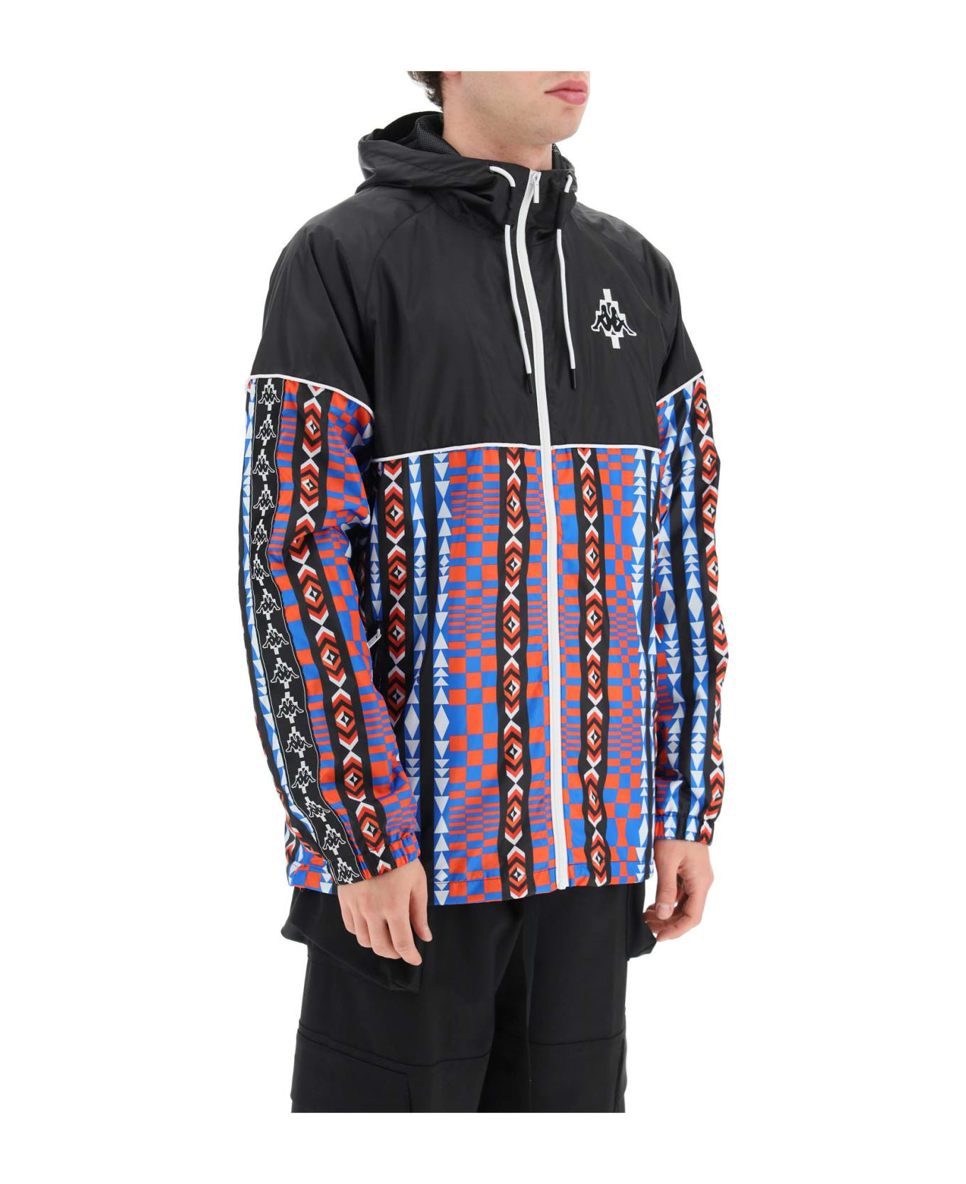 Marcelo Burlon Kappa Windbreaker Jacket - Black Multico